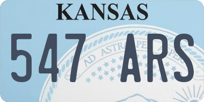 KS license plate 547ARS