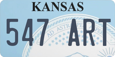 KS license plate 547ART
