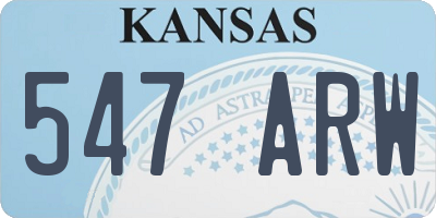 KS license plate 547ARW