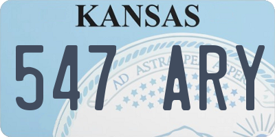 KS license plate 547ARY
