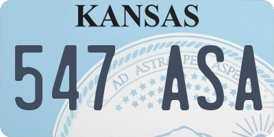 KS license plate 547ASA