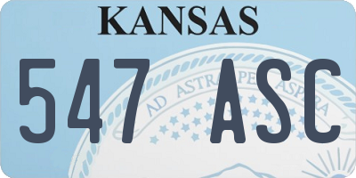 KS license plate 547ASC