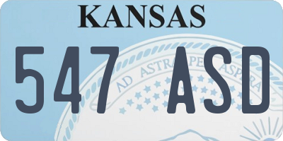 KS license plate 547ASD