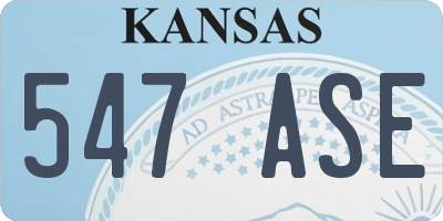 KS license plate 547ASE