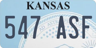 KS license plate 547ASF