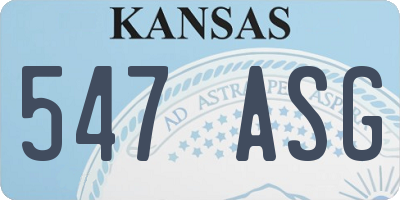 KS license plate 547ASG