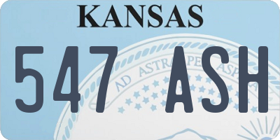 KS license plate 547ASH