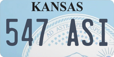 KS license plate 547ASI