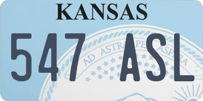 KS license plate 547ASL