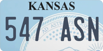 KS license plate 547ASN