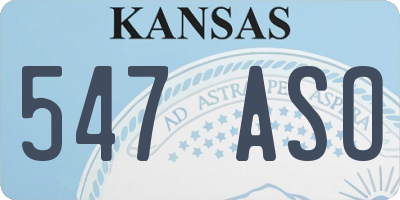KS license plate 547ASO