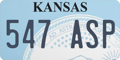KS license plate 547ASP