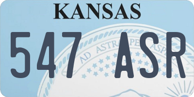KS license plate 547ASR