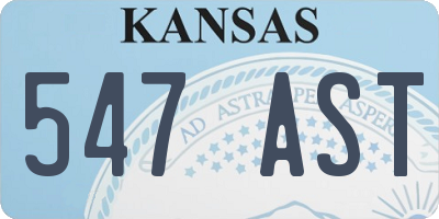 KS license plate 547AST