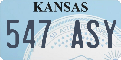 KS license plate 547ASY