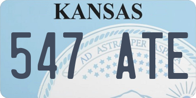 KS license plate 547ATE