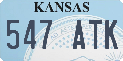 KS license plate 547ATK