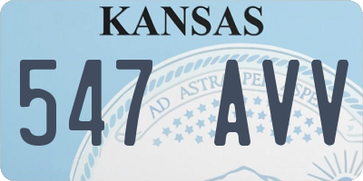 KS license plate 547AVV