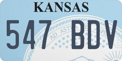 KS license plate 547BDV