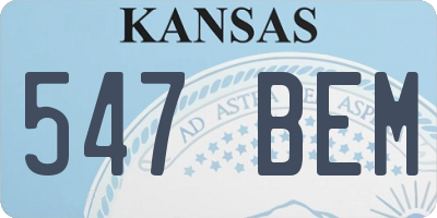 KS license plate 547BEM