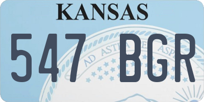 KS license plate 547BGR