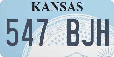 KS license plate 547BJH