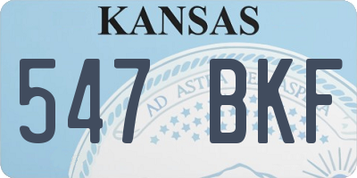 KS license plate 547BKF