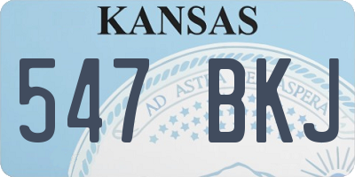 KS license plate 547BKJ
