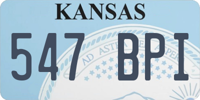 KS license plate 547BPI