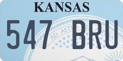 KS license plate 547BRU