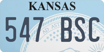 KS license plate 547BSC