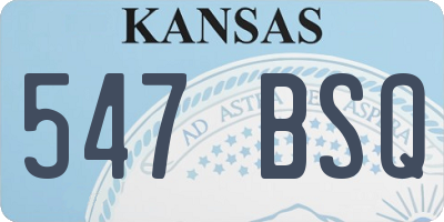 KS license plate 547BSQ