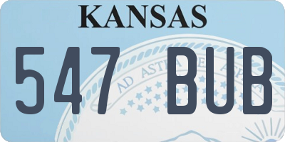KS license plate 547BUB