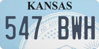 KS license plate 547BWH