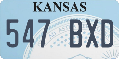 KS license plate 547BXD