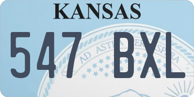 KS license plate 547BXL