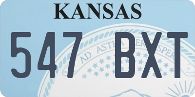 KS license plate 547BXT