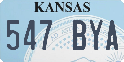 KS license plate 547BYA