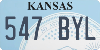 KS license plate 547BYL