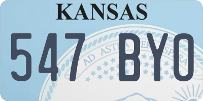 KS license plate 547BYO