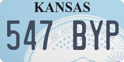 KS license plate 547BYP