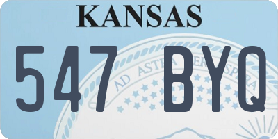KS license plate 547BYQ