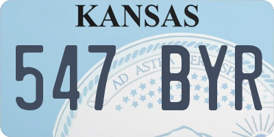 KS license plate 547BYR
