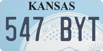 KS license plate 547BYT