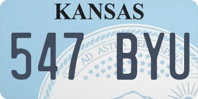 KS license plate 547BYU