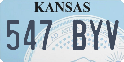 KS license plate 547BYV