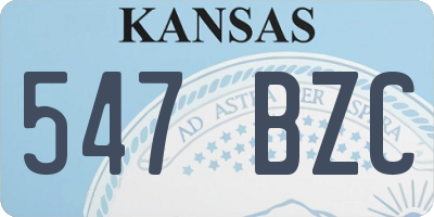 KS license plate 547BZC