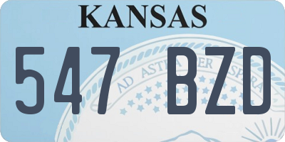 KS license plate 547BZD