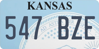KS license plate 547BZE