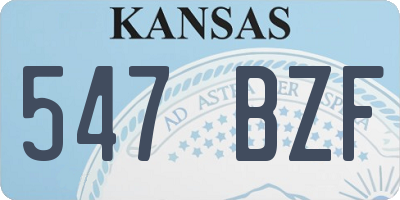 KS license plate 547BZF